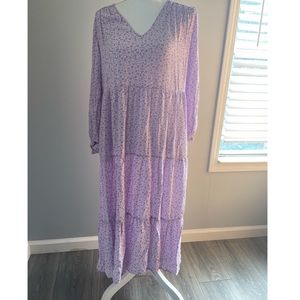 Lavender long sleeve midi dress